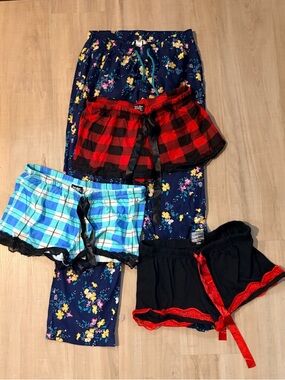 Pajama bottom assortment (Target shorts and Old Navy pants)